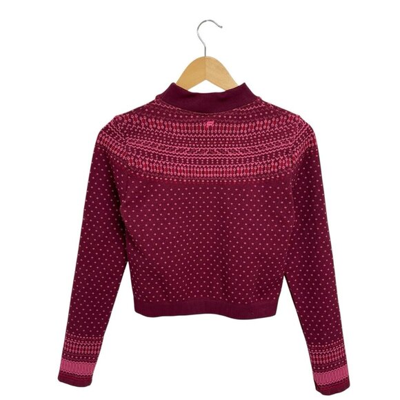 Fabletics women's cropped holly seamless long sleeve top merlot long size M - Picture 5 of 12